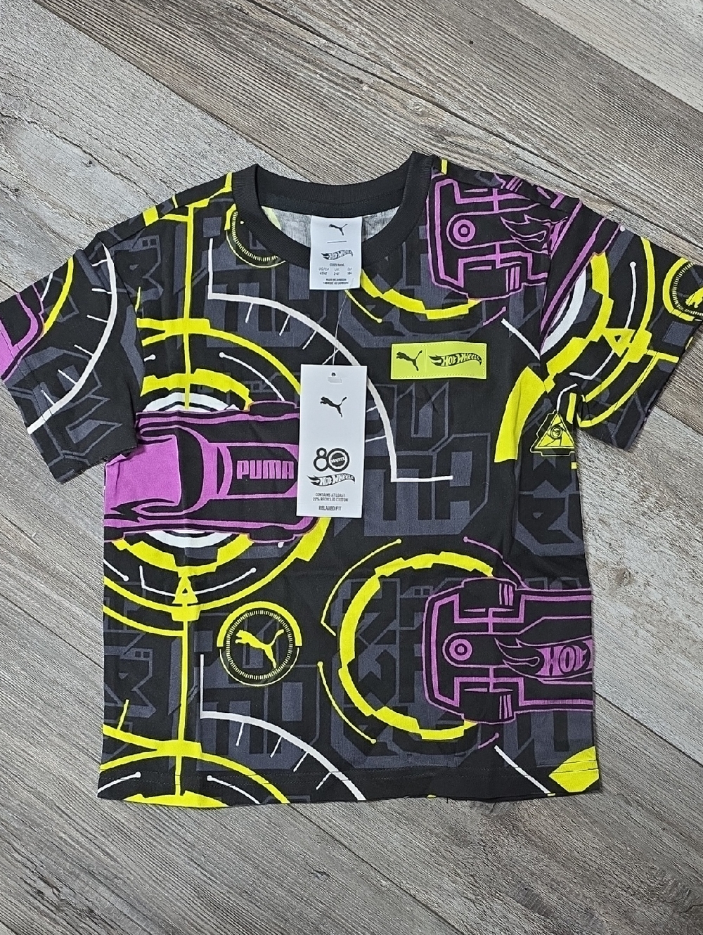 PUMA x HOT WHEELS | Offical Collab Street Racing AOP Relaxed Fit Tee Sz 4T *NWT
